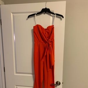 Strapless Orange Jumpsuit